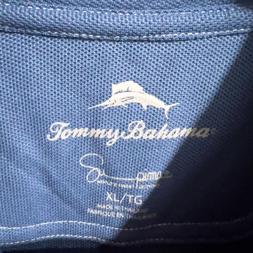 Tommy Bahama Blue Polo Shirt XL Logo Supima Cotton - Picture 4 of 5
